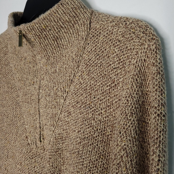 LANDS END Women's 1/4 Zip Pullover Tunic Length Sweater LARGE (14-16) - Picture 7 of 12